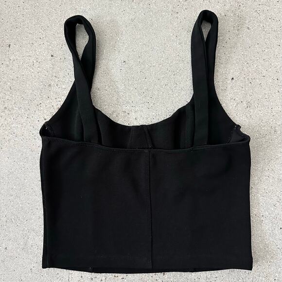 Zara Women's Bustier Crop Tank Top Black - Picture 4 of 7